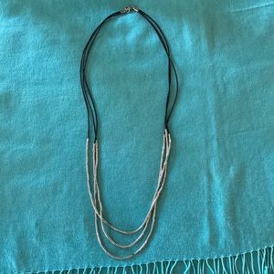 Silpada leather and silver necklace